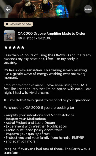 orgone amplifier testimonial 1